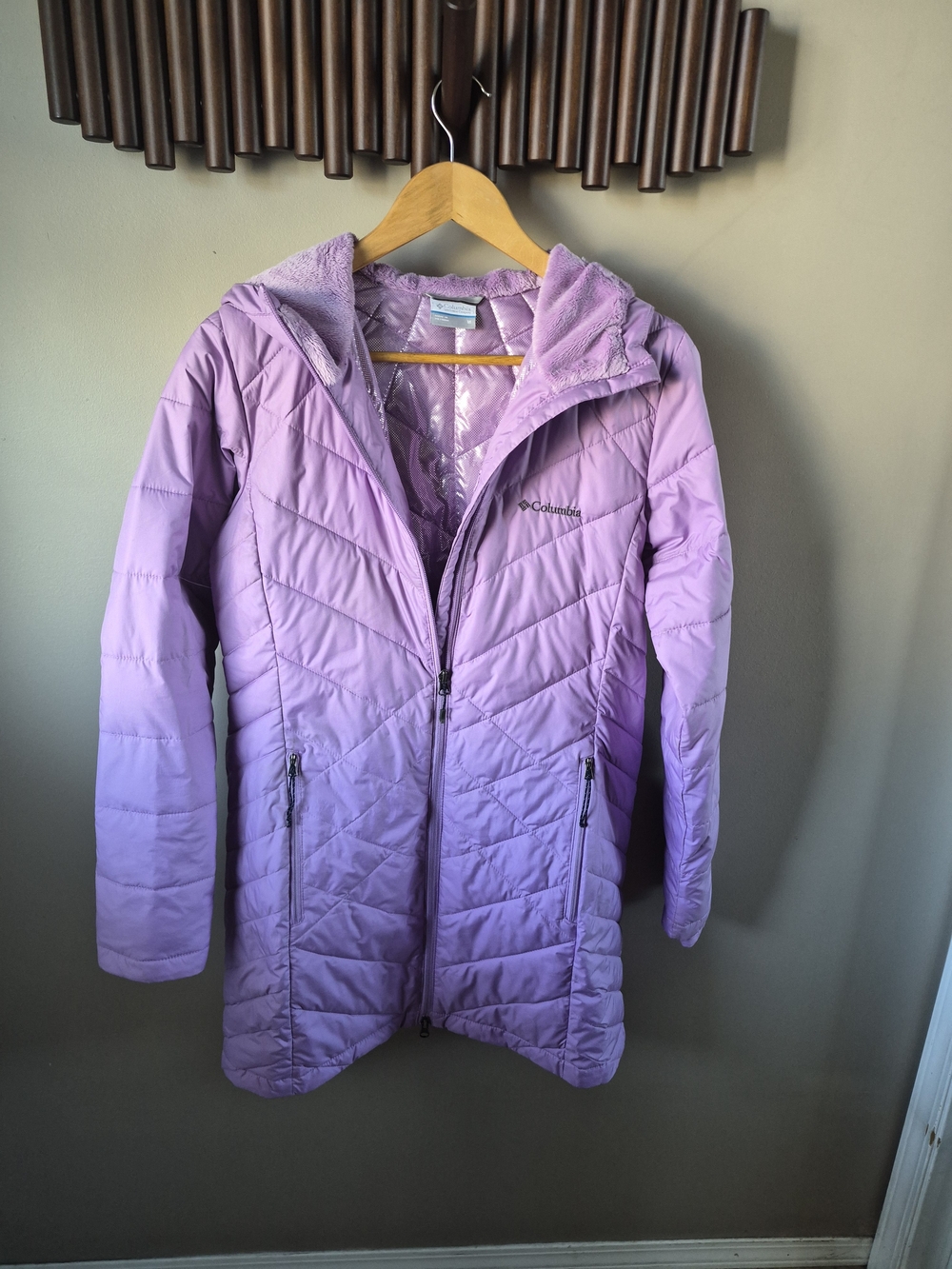 Columbia Women's Lavender Hooded Puffer Coat